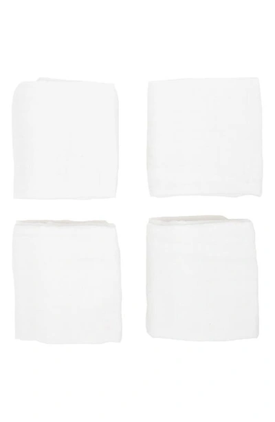 Little Unicorn 4-pack Cotton Muslin Blankets In White