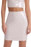 Commando Faux Patent Leather Mini Skirt In Porcelain