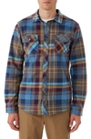 O'neill Glacier Check Fleece Snap-up Shirt In Blue Shadow