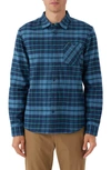 O'neill Redmond Plaid Stretch Flannel Button-up Shirt In Storm Blue