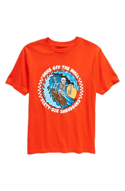 Vans Kids' 66 Shredders Cotton Graphic T-shirt In Orange.com