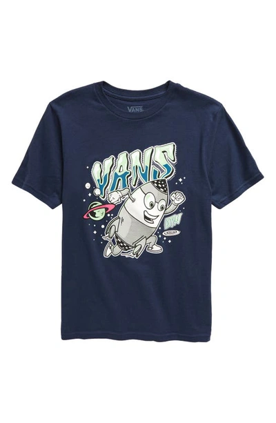 Vans Kids' Space Race Cotton Graphic T-shirt In Dress Blues
