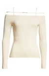 Jacquemus The Sierra Cold Shoulder Long Sleeve T-shirt In Beige