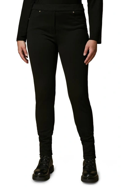 Marina Rinaldi Milano Knit Jersey Leggings In Black