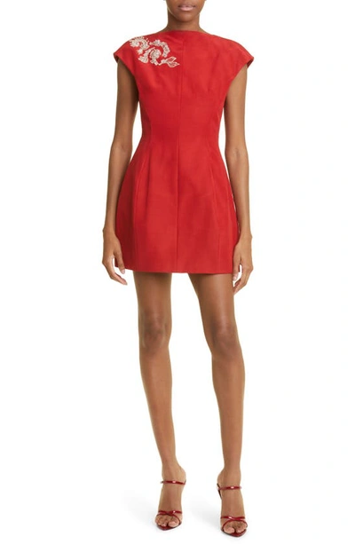 Jason Wu Collection Women's Beaded Cotton-blend Minidress In Red