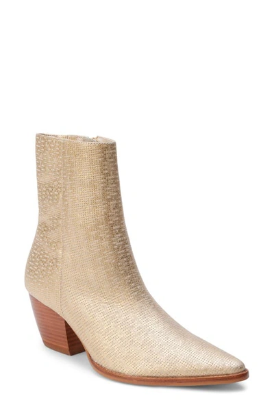 Matisse Caty Western Pointed Toe Bootie In Gold Weave