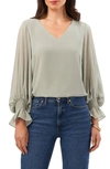 Vince Camuto Blouson Sleeve Top In Libery Green