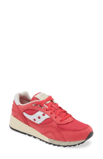 Saucony Shadow 6000 Running Shoe In Red/ White