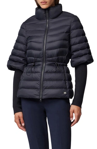 Soia & Kyo Skye Water Repellent Mixed Media Down Puffer Coat In Black