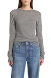 Rag & Bone Shaw Houndstooth Long Sleeve Cotton Top In Houndspace