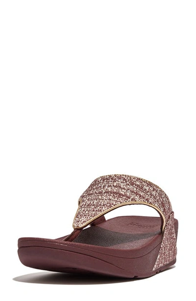 Fitflop Lulu Shimmerweave Flip Flop In Clay Brown