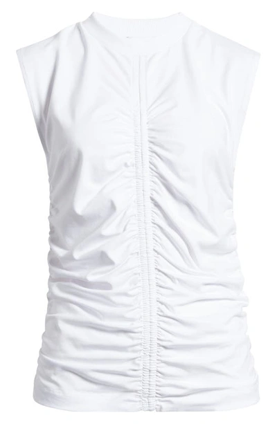 Topshop Ruched Front Tank In White