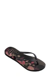 Havaianas Slim Flip Flop In Black/ Black/ Black