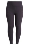 Zella Studio Luxe High Waist Pocket Leggings In Black