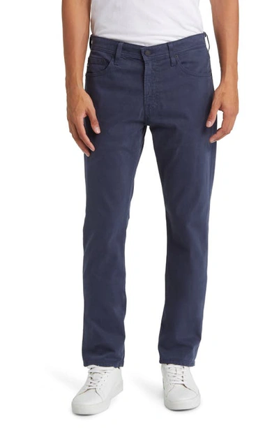 Ag Everett Sueded Stretch Sateen Straight Fit Trousers In Blue