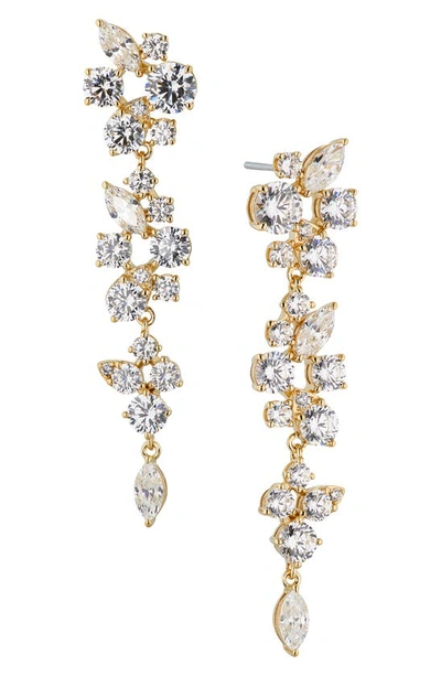 Nadri Chiara Cubic Zirconia Crustal Linear Drop Earrings In Gold