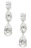 Nadri Chiara Cubic Zirconia Drop Earrings In Rhodium