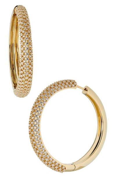 Nadri Large Cleo Pavé Cubic Zirconia Hoop Earrings In Gold