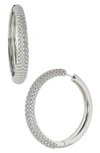 Nadri Large Cleo Pavé Cubic Zirconia Hoop Earrings In Rhodium