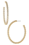 Nadri Large Cleo Cubic Zirconia Inside Out Hoop Earrings In Gold