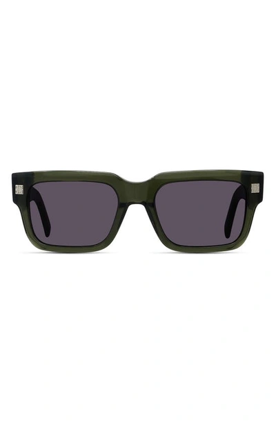 Givenchy Gv Day 53mm Square Sunglasses In Green/purple Solid