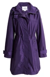 Sam Edelman Storm Hooded Rain Jacket In Dark Orchid