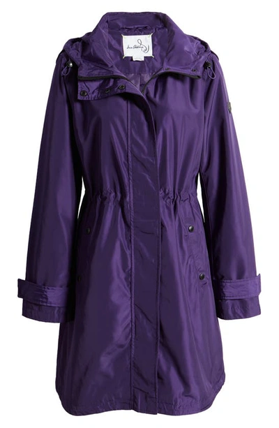 Sam Edelman Storm Hooded Rain Jacket In Purple