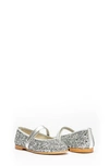 Childrenchic Kids' Glitter Mary Jane In Silver Sparkle