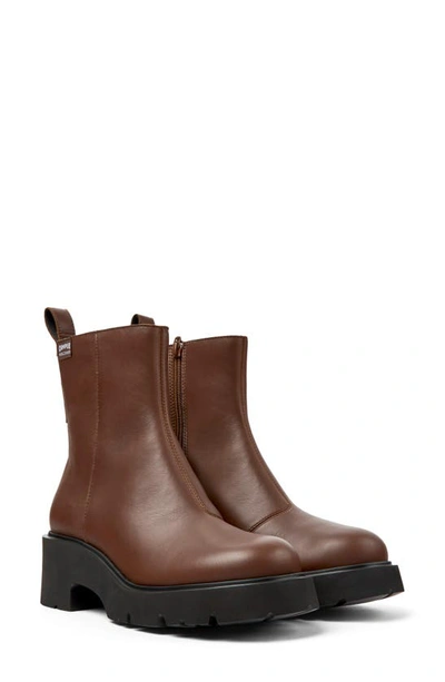 Camper Milah 60mm Leather Boots In Medium_brown