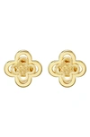 Tory Burch Kira Clover Stud Earrings In Tory Gold