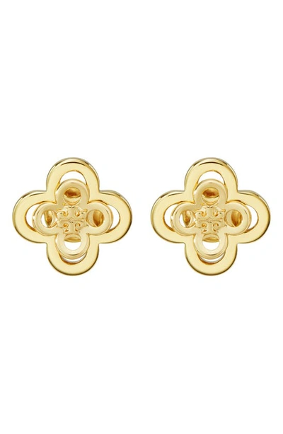 Tory Burch Kira Clover Stud Earrings In Tory Gold