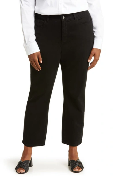 Dl1961 Patti High Waist Stretch Straight Leg Jeans In Black Peached