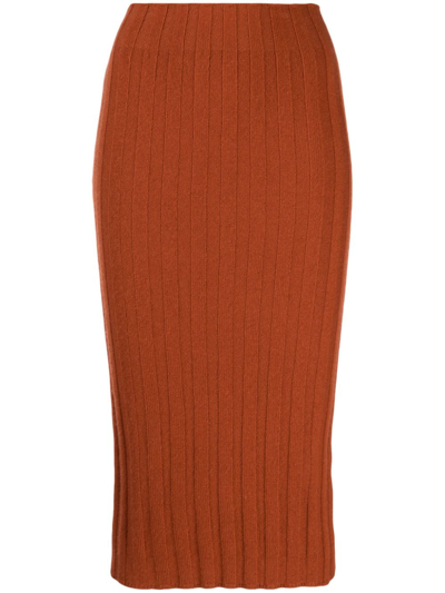 Cashmere In Love Lenny Pencil Skirt In Brown