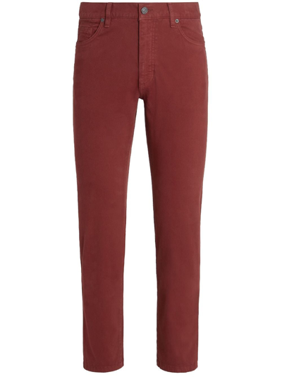 Zegna Roccia Straight-leg Jeans In Red