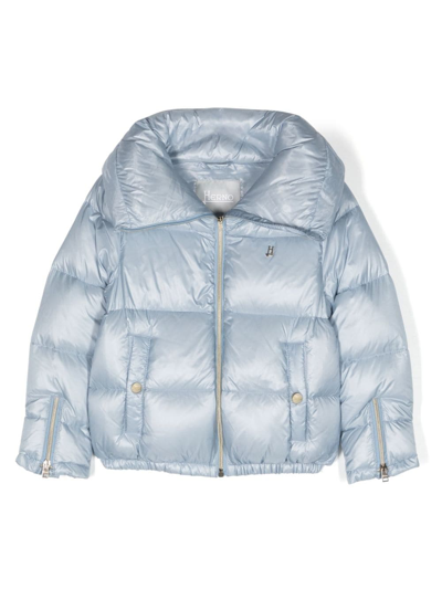 Herno Kids' Feather Down Puff Jacket In Blue