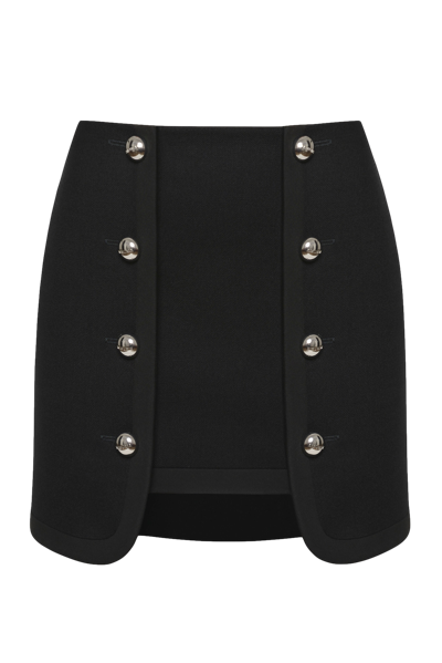 Keburia Wool Asymmetric Mini Skirt In Black