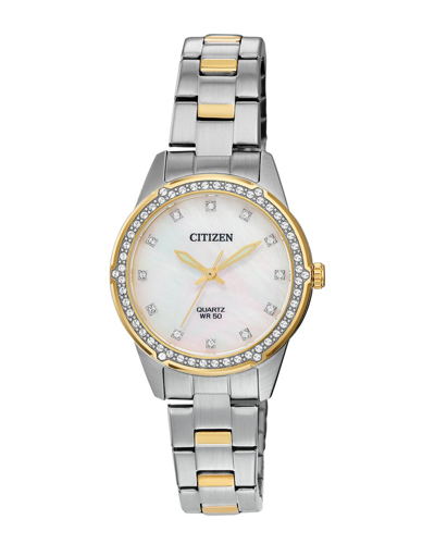 Citizen Women's 30mm Silver Tone Quartz Watch Er0224-51d In Gold