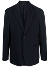 GIORGIO ARMANI MICRO-CANNETÉ EFFECT NOTCHED-LAPEL BLAZER