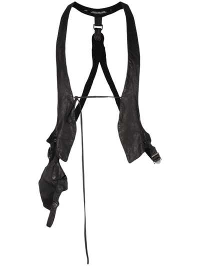 Julius Leather Holster Vest In Black