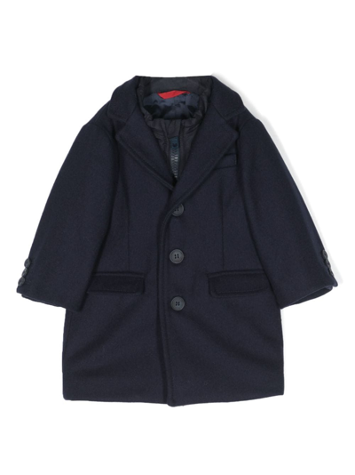 Fay Babies' Virgin-wool Blend Layered Coat In Blue