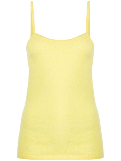 Cashmere In Love Amaya Fine-knit Tank Top In Yellow
