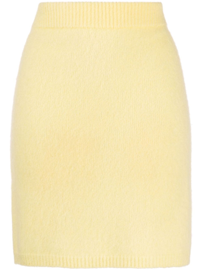 Cashmere In Love Ula Fine-knit Miniskirt In Yellow