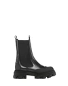 Ganni Black Leather Chelsea Boots In Black
