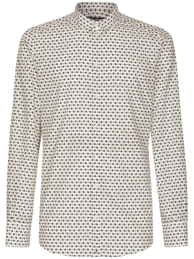 Dolce & Gabbana Dg-print Long-sleeve Shirt In White