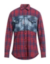 Dsquared2 Man Shirt Red Size 44 Cotton, Elastane In Red