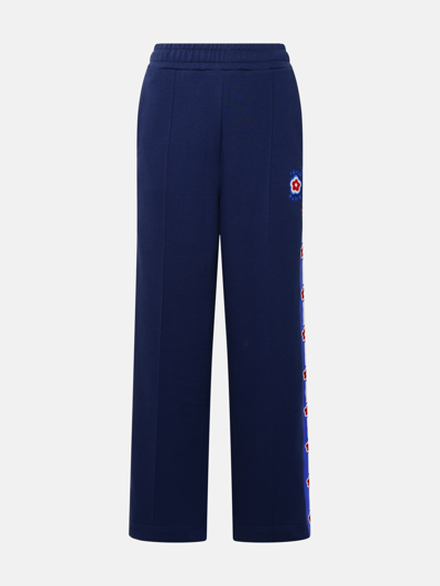 Kenzo Blue Cotton Pants In Navy