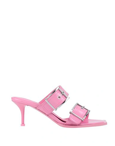 Alexander Mcqueen Woman Sandals Pink Size 11 Soft Leather