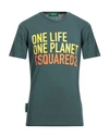 Dsquared2 Man T-shirt Deep Jade Size Xxl Cotton In Green