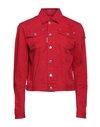 Dsquared2 Woman Denim Outerwear Red Size 2 Cotton