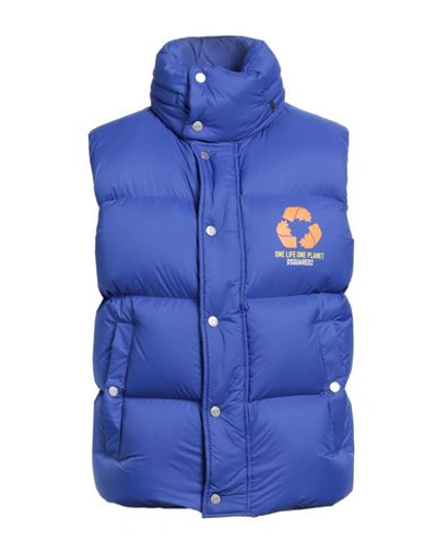 Dsquared2 Man Down Jacket Blue Size 44 Polyamide